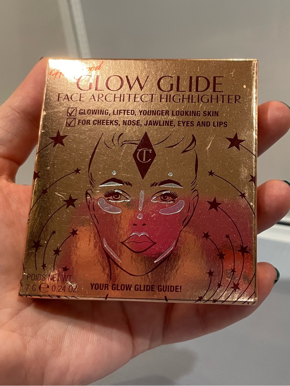 NIB Auth Charlotte Tilbury Hollywood Champagne Gilded Glow Face Highlighter $49!